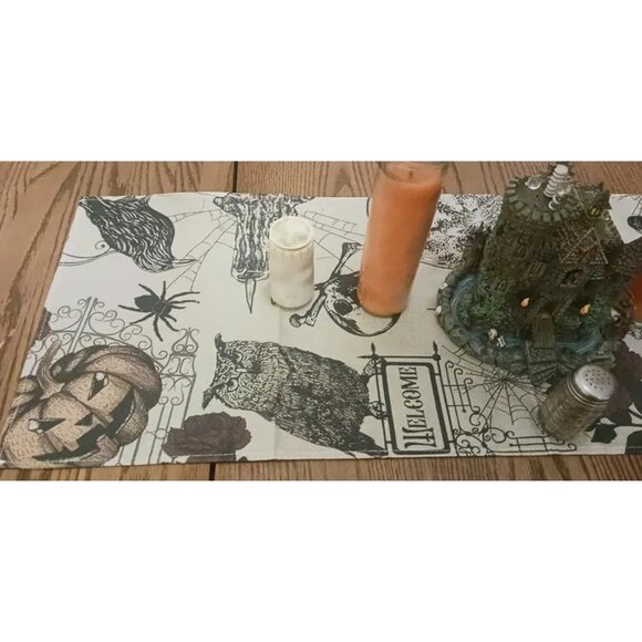 Halloween Table Runner Decorative Cloth Haunted Decoration Holiday Home Decor - Picture 13 of 16